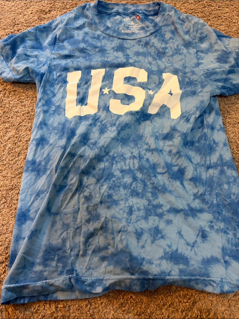 Kids' Tie-Dye USA Graphic Tee - Blue